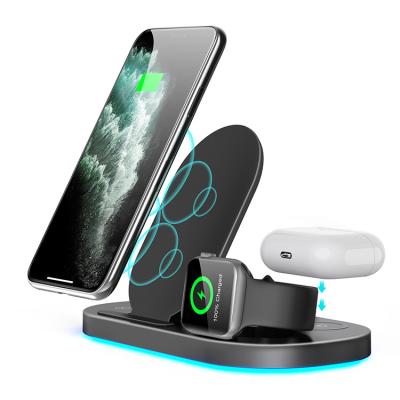 China Hot Selling High Speed ​​Foldable 18W Fast Charging For Phone Earphone Watch Portable 3in1 Pad Wireless Charger for sale