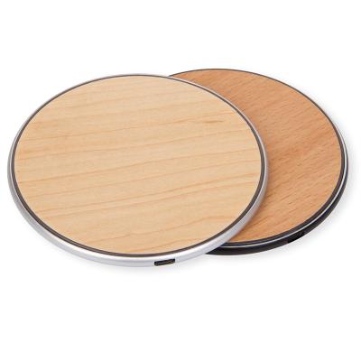 China Portable Hot Selling 5W/7.5W/10W Log Radio Ultrathin Wireless Fast Charging Wooden Charger for sale