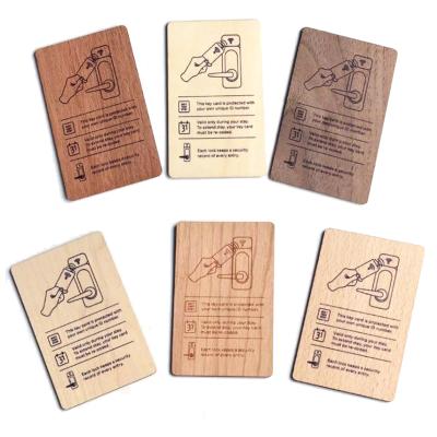 China Waterproof / Waterproof OEM Printing Wooden RFID NFC Card Hotel Apartment Door Access Cards TK4100 T5577 1K RFID Cards for sale