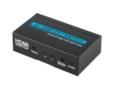 China 2 x 1 HDMI Switch Box  2 In 1 Out Metal Case 2 Way HDMI Switcher Support 1080P / 3D for sale