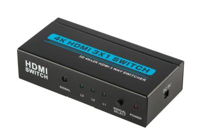 China HD 4K 3 Way HDMI Switcher 3 In 1 Out HDMI Signal Switch For DVD HDTV for sale