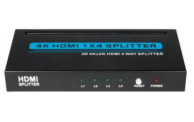 China HDMI-Signal-Teiler 1 in 4 heraus, HDMI 4 Hafen-Verstärker-hohe Geschwindigkeit des Weisen-Teiler-4 zu verkaufen