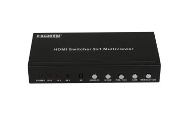 China 2 Port HDMI Switch Box , 2 x 1 HDMI Switcher MultiViewer With PIP for sale