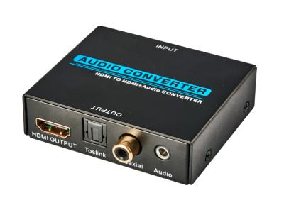 China Black HDMI TO HDMI Audio Converter Support SPDIF COAXIAL Analog Audio Output for sale