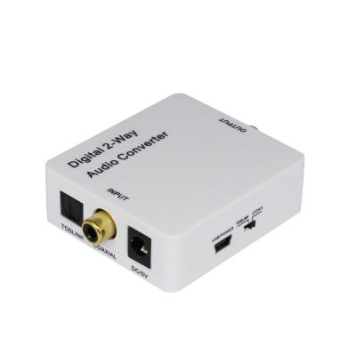 China Mini 2 Way Digital Audio Converter , Coaxial to Toslink Converter Support Amplification for sale