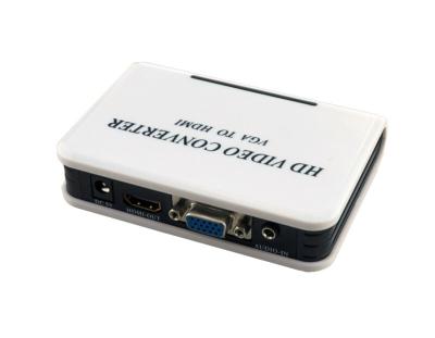 China VGA TO HDMI Converter with Audio , White HD Video Converter Support PC and TV for sale