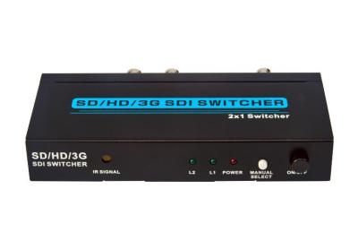 China 2 In 1 Out HD SDI Video Switcher Box 2 Way With Input Signal Switch Button for sale