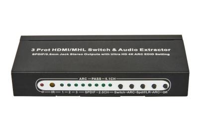 China 3 In 1 Out HDMI Switcher with Audio Extractor Support Audio Return Channel for sale