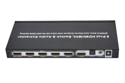 China HDMI 5x1 Switcher HDMI Digital Audio Extractor Supports Uncompressed Audio Such As LPCM for sale