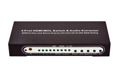 China 4 interruptor Hdmi del puerto HDMI al extractor audio de Hdmi, extractor audio de Hdmi Digital en venta