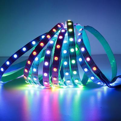 China Hot Sale WS2812 WS2812B 30/60/144leds/m LANDSCAPE Flexible Led Strip Lamp Digital Full Color 5V 12V RGB RGB Pixel Led Strip Light for sale