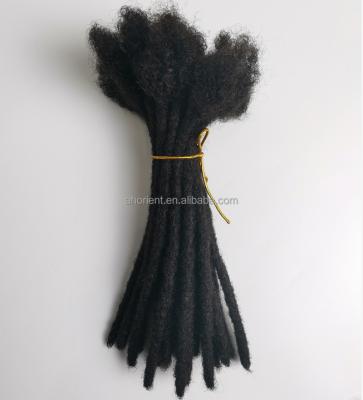 China Small Size 0.6cm Curly Natural Black Afro Middle Wave Hair Dreadlocks Extensions For Black Women for sale