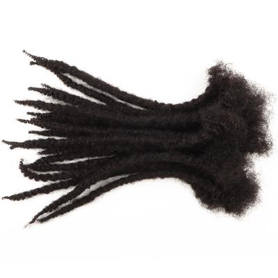 China Afro Kinky Curly Orient Dreads 100% Handmade Textured Curly Tip Afro Kinky Curly Natural Black Color Small Size Virgin Locs for sale