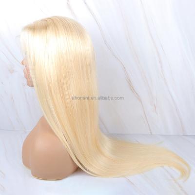 China Silky Straight Raw Wave 100% Virgin Cuticle Aligned Transparent Lace Front Wigs With Baby Hair Human Hair 613 Brazilian Blonde Frontal Lace Wig for sale