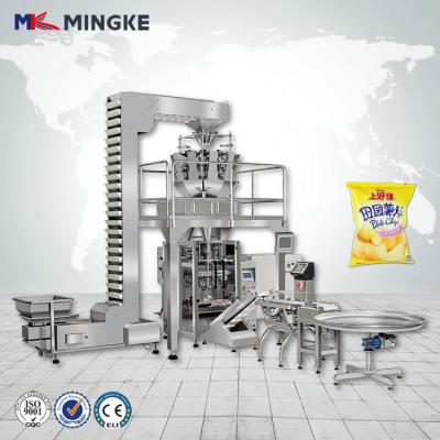 China Chemical Automatic Frozen Dumplings Biscuit Chips Packaging Machine With 10 Weights for sale