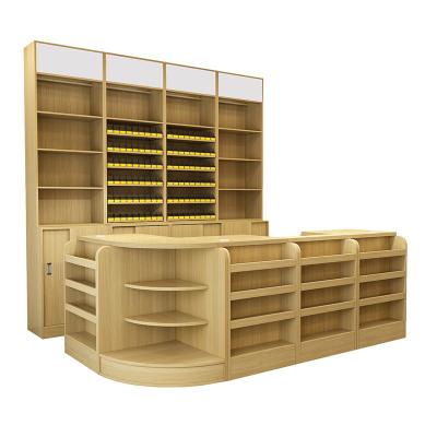 China supermarket checkout store design wooden supermarket cash register style 600/900*600*900mm for sale