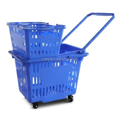 China PP Shopping Baskets With Wheels Foldable Shopping Basket for sale