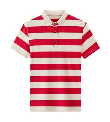 China 2022 Summer New Style Breathable Stripe Yarn Dyed Wholesale 100% Cotton Men's Polo T-shirt Clothing Men's T-shirt for sale