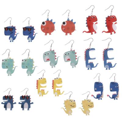 China Cute Cute Cartoon Dinosaur Acrylic Drop Earrings For Woman Girl Jewelry Gift for sale