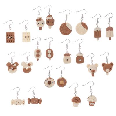 China Resin Sweet Cute Ice Cream Cake Donut Cookie Drop Earrings For Woman Girl Jewelry for sale