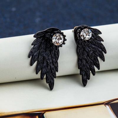 China Fashion Vintage Angel Wings Feather Earring Alloy Female Earring Earring Jewelry For Women Gift Sting Wholesale for sale