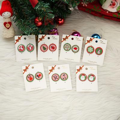 China Santa Claus Earring Small Snowflake Ear CLASSIC Studs Cartoon Christmas Tree Earrings for Girls Christmas Gifts for sale