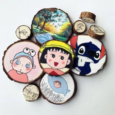 China Custom Wholesale Unfinished Natural Round Ornaments Decoration China Craft Wood Slice for sale