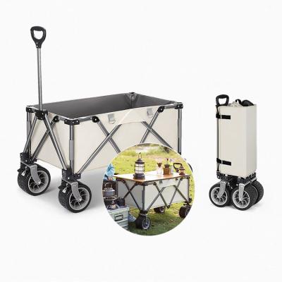 China 600D Oxford Small Outdoor Camping Trailer Collapsible Airstream Cart Folding Camping Gears for sale