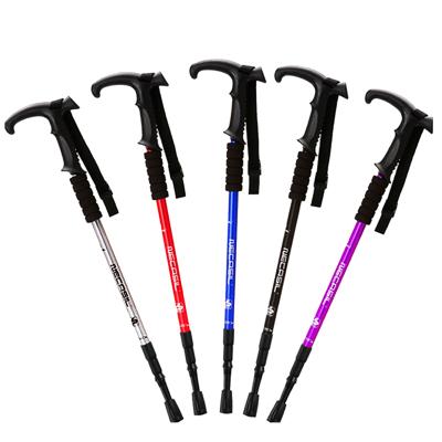 China Carbon Fiber Folding Hiking Cane Aluminum Luxury Ebony Wood Customized Nordic Walking Poles Trekking Poles for sale