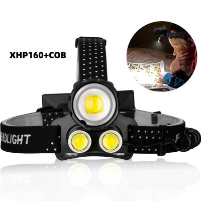 China COB LED Headlamp 50W 6800 Super Bright Lumens Headlamp High Power Camping Hunting Rechargeable Headlamp for sale