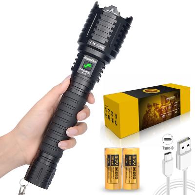 China Sangong Portable Adjustable Focus and Zoom LED Flashlight for Camping, 30000 High Lumens Rechargeable LED Tactical Flashlight for sale