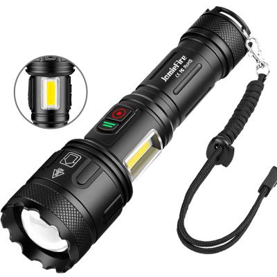 China XHP160 High Lumen Adjustable Flashlight USB COB P160.2 LED Rechargeable Flashlights Zoom Torch Handheld Light with Power Bank for sale