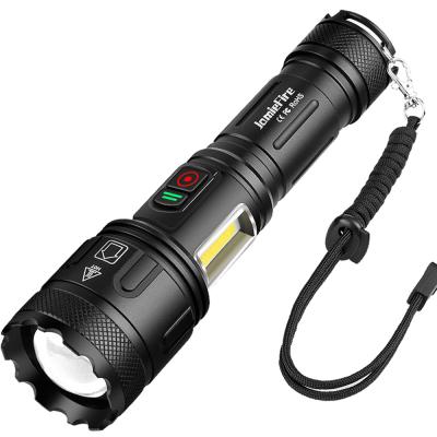 China New Adjustable Focus COB XHP160 Led Flashlight 18650 or Usb 26650 Rechargeable Led Tactical Flashlight Lantern Zoom Hunting Bright Work Light for sale