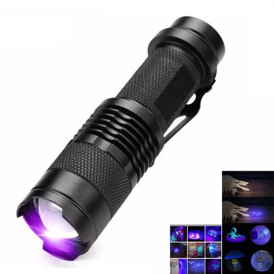 China Buzz 395nm LED Banknote Detector UV Flashlight SK68 Aluminum Emergency Scorpion Urine Detector Flashlight for sale