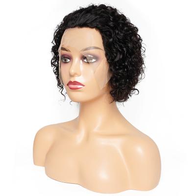 China Wholesale Glueless Bob Wigs Lace Front Peruvian Water Wave Pixie Short Full Virgin Human Hair Wigs Bob Wigs Curly Lace Frontal Hd Lace Front Wig for sale