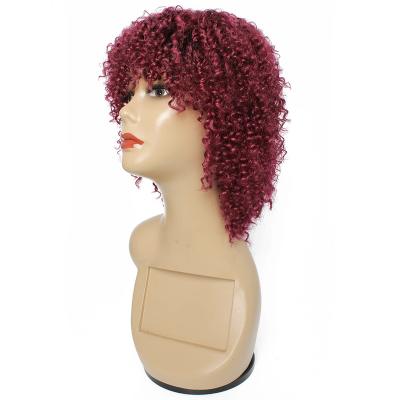 China Colored Bob Short Human Hair Wig Curly Wig Pixie Cut Curly Human Hair Wig 1b99j for sale