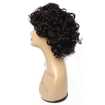 China Pixie Cut Wig Cheap Human Hair Short Curly Machine Hair Full Wigs Natural Colors Wig For Black Women for sale