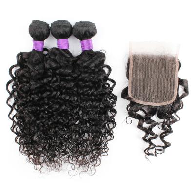 China Water Wave Brazilian Virgin Hair Water Wave 3 Bundles With Lace Headband 100 Unprocessed 9A Grade Brazilian Virgin Hair for sale