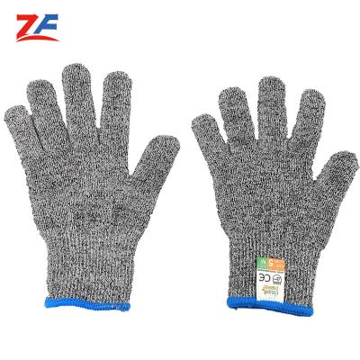 China Anti-Cut Gray Cut Resistant Coated Safety Gloves Anti Cut Work Gloves Level 5 Ce En388 for sale