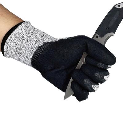 China Gray Pu Coated Hppe High Cut Resistant Performance Cut Puncture Proof Gloves Cut Resistant for sale