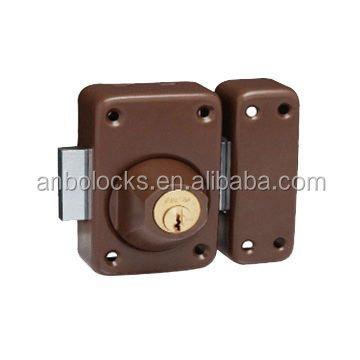 China rim lock operated by latch and bolt lock in french style for wooden door lock 458D for sale