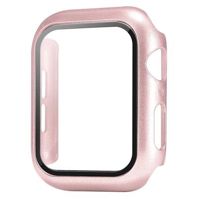 China Smart Watch PC Case Sports Cover Protector Tempered Glass Full Page Watch Case For Apple Watch Smart Series 5 6 38mm 40mm 42mm 44mm for sale