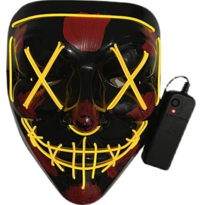 China PVC Vendetta Mask Luminous Fluorescent Interpretation Cos Creative Death LED Bling Light Up Halloween Cosplay Party Mask for sale