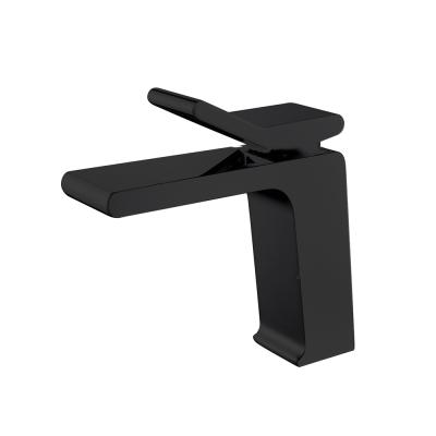 China European Hot Selling Metered Faucets Design Black Spray Paint Waterfall Basin Faucet for sale