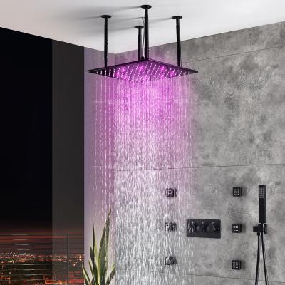 China European Rain Shower Bathroom Shower Faucet Concealed Luxurious 6 Way Shower Mixer Wall Mount Ceiling Shower Set for sale