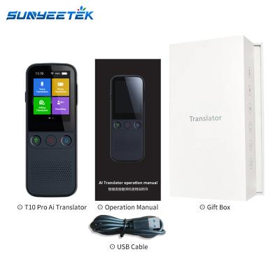 China Wifi Sunyeetek T10 Pro 2.4 Inch IPS Screen Language Smart Translator Device Support 137 Language Photo Offline Translator for sale