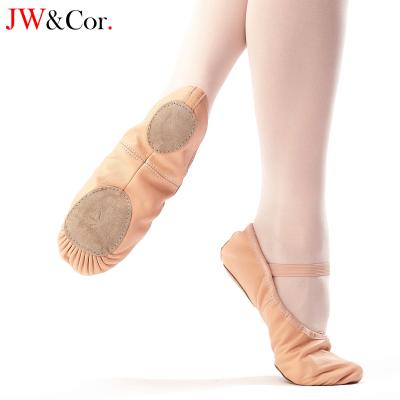 China Split Sole Dance Shoes Professional Premium Leather JW Dance Shoes Girls Split Sole Ballet Shoes For Kids for sale