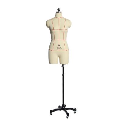 China Other Female Half Body Adjustable Dress Form Working With Line Fiberglass Mannequin Female Torso for sale