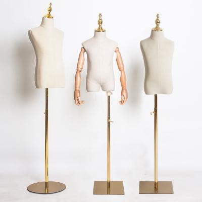 China Others working half body mannequin torso with wooden arms dress form mannequin kids for sale