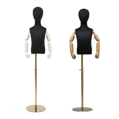 China Half Body Children Clothing Store Mannequin With Arms Child Torso Dress Form Wooden Mannequin Children for sale